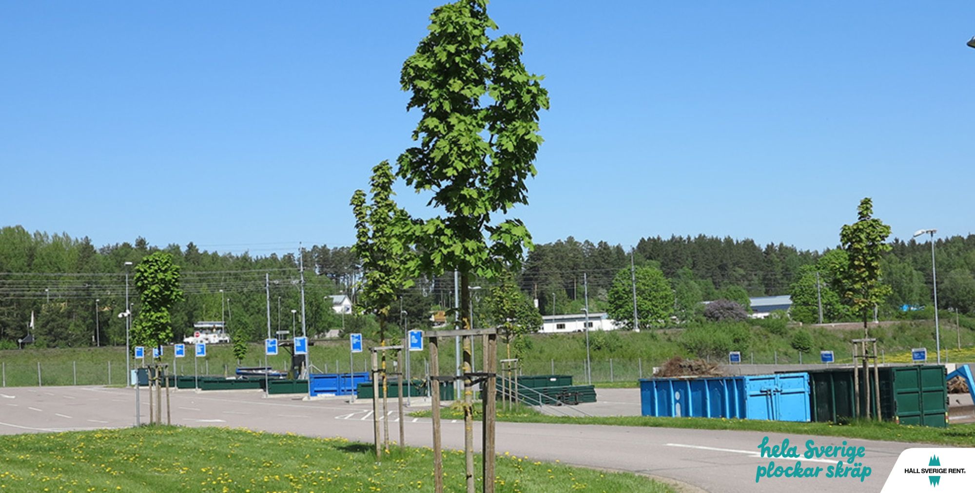 Boxholms kommuns återvinningscentral med Håll Sverige rents logga.